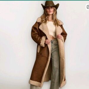 Levi's Brown and Cream Sherpa lined western style coat XL